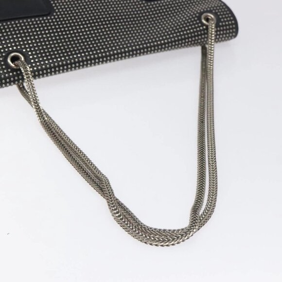 SAINT LAURENT Chain Betty Shoulder Bag Leather Black Silver Auth 130120 - Picture 7 of 15